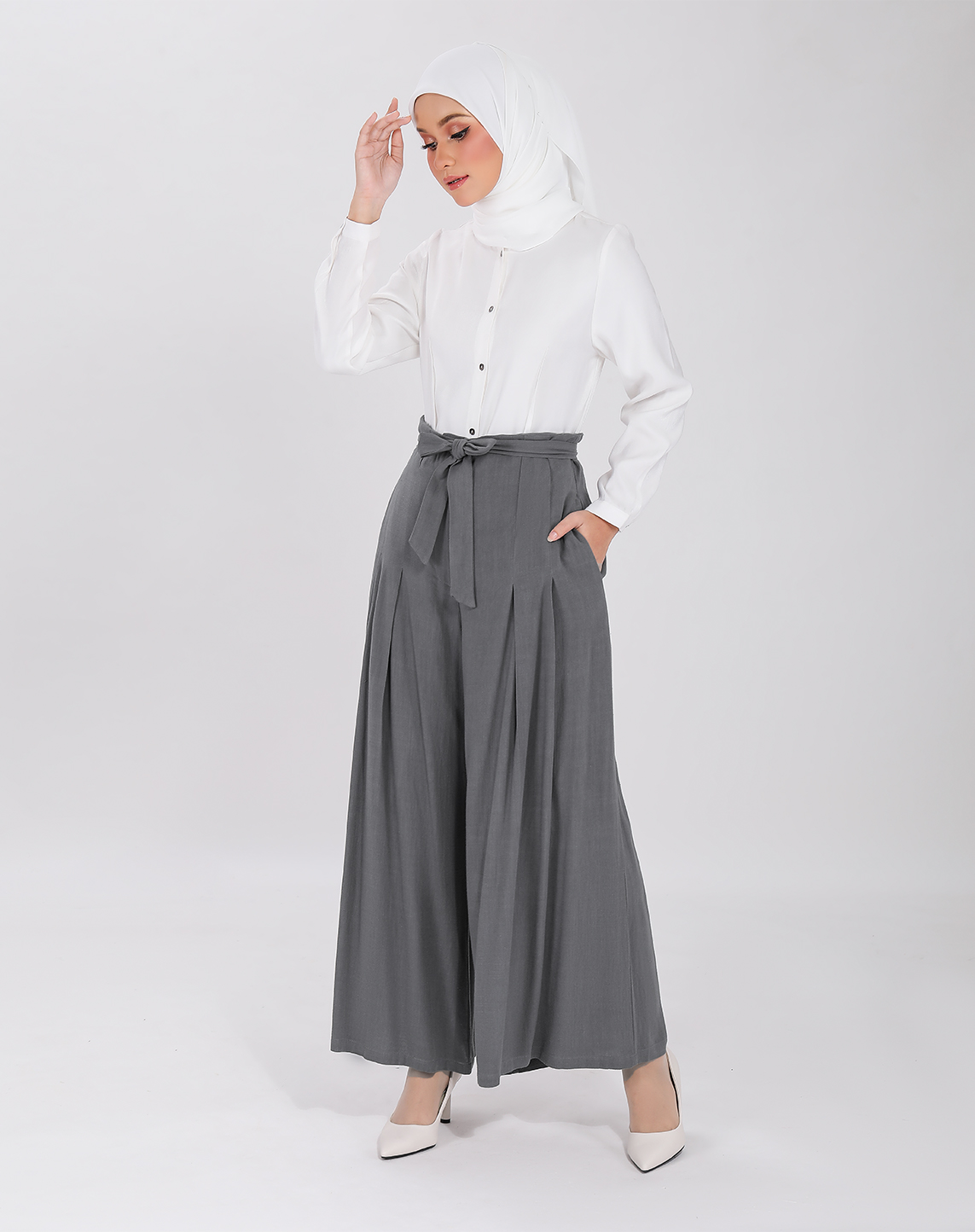 WILLOW PALAZZO IN DARK GREY